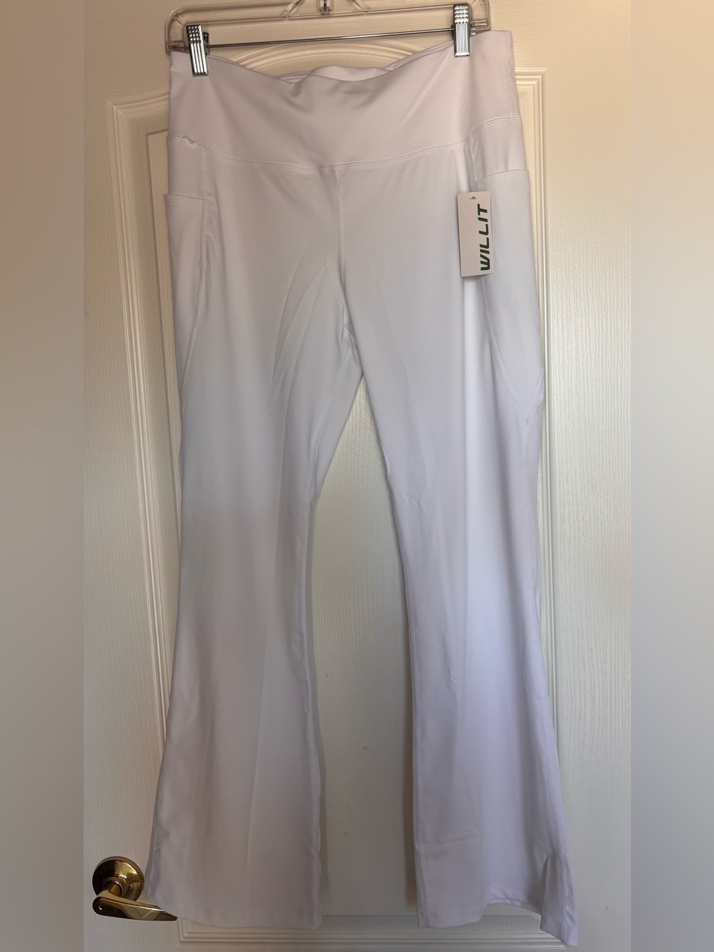 Willit Flare leggings white womens XL NEW yoga